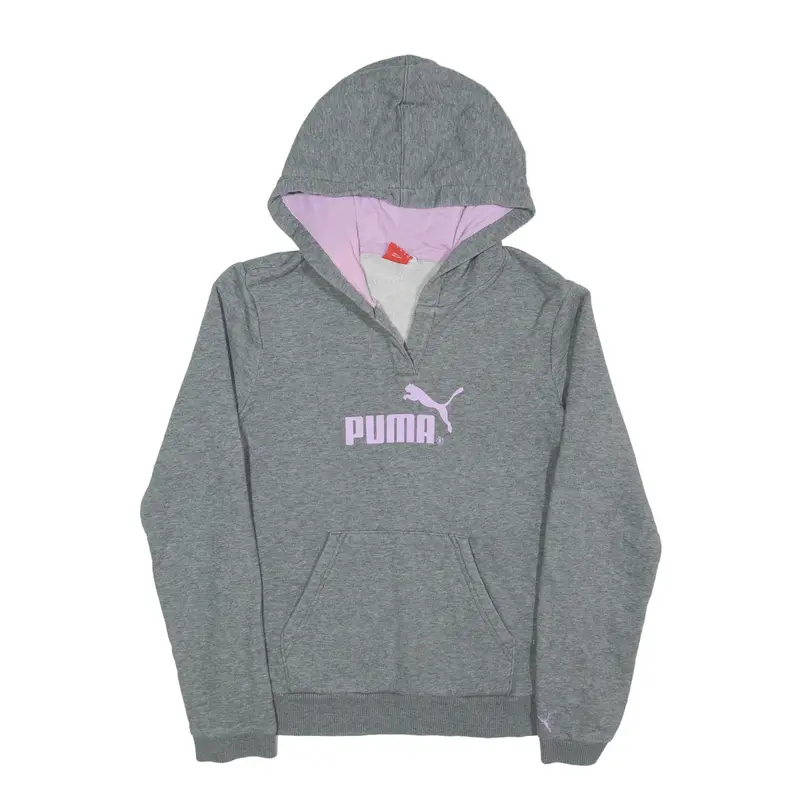 PUMA Hoodie Grey Pullover Womens UK 10