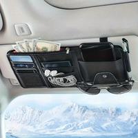 Fashionable Car Sun Visor Organizer, Multifunctional Sun Visor Storage Bag, Car Glasses Clip, Sunglasses Holder with Zipper...