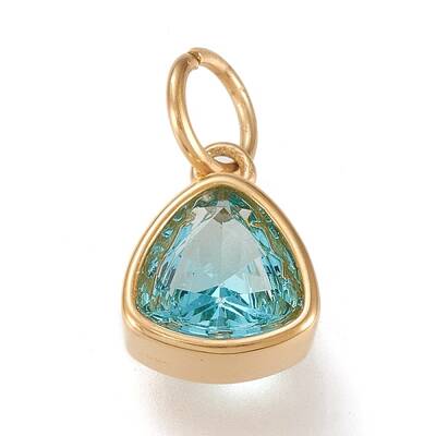 PVD Vacuum Plating 304 Stainless Steel Cubic Zirconia Pendant