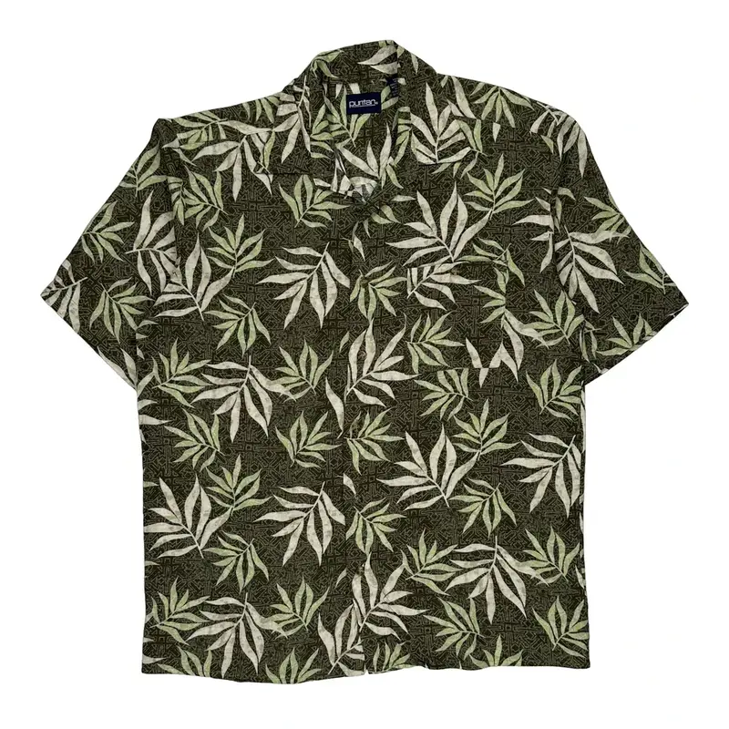 Puritan Hawaiian Shirt - Medium Khaki Viscose