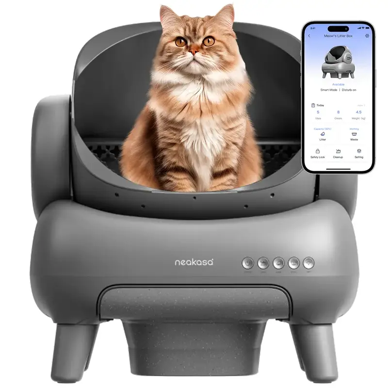 Neakasa M1 Open-top Self-cleaning Cat Litter Box with APP Control, Odor-Free Waste Disposal Includes Trash Bags, Great for ca...