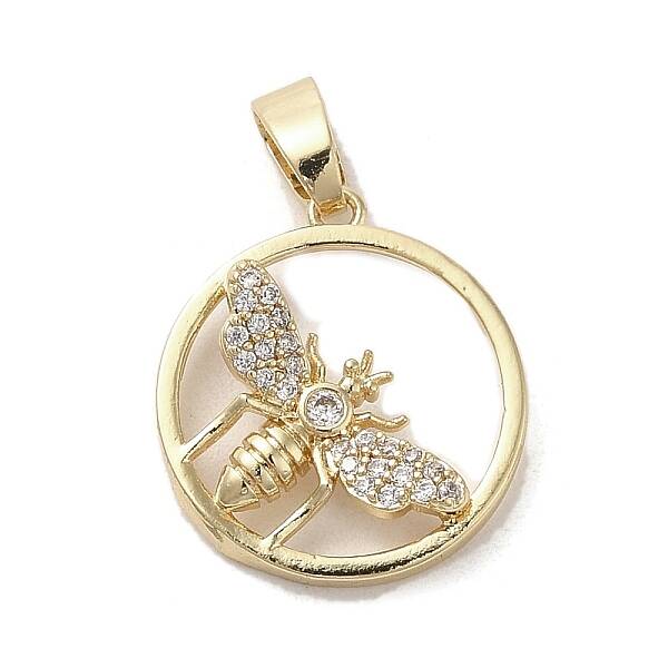 Brass Micro Pave Clear Cubic Zirconia Pendants