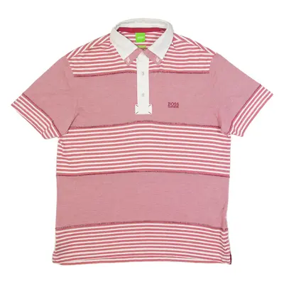 BOSS HUGO BOSS Mens Polo Shirt Red Striped S