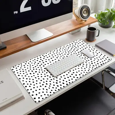 Creative Polka Dot Pattern Extended Mouse Pad, Non-slip Large Keyboard Mat, Decorative Gaming Mouse Pad For Office Home, Of...