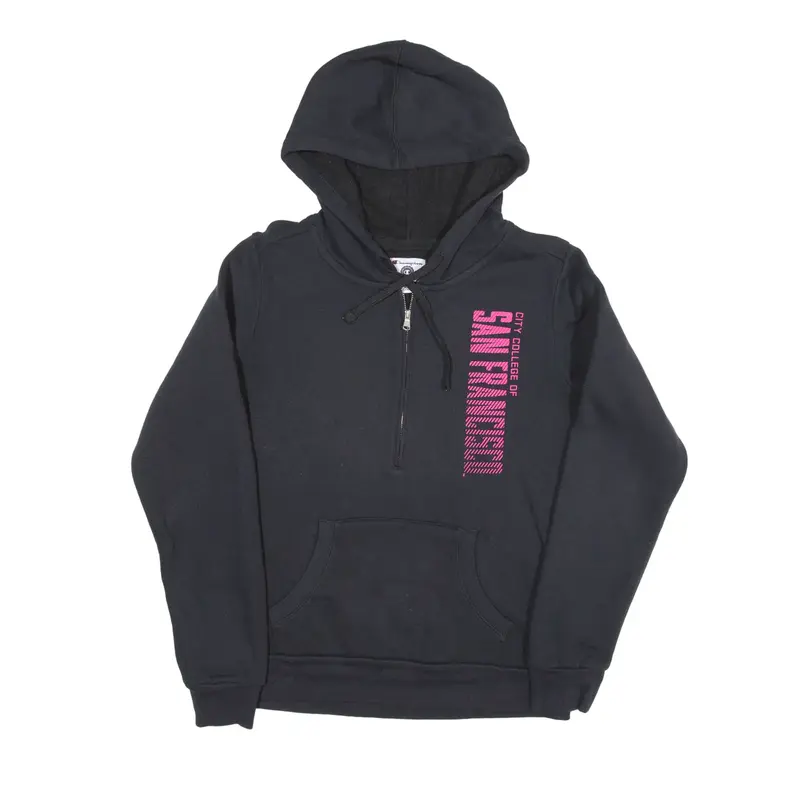 CHAMPION College of San Francisco 1/4 Zip Hoodie Black Pullover Womens M