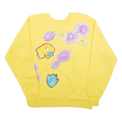 ULTRA SWEATS Flowers Womens Sweatshirt Yellow M