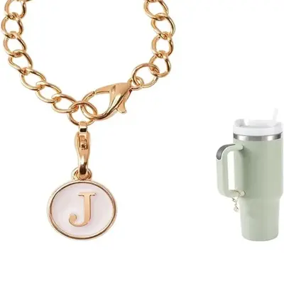White Letter Charm Accessories for Cup