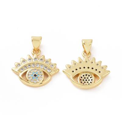 Brass Micro Pave Cubic Zirconia Pendants
