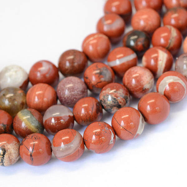 Natural Red Jasper Round Bead Strands