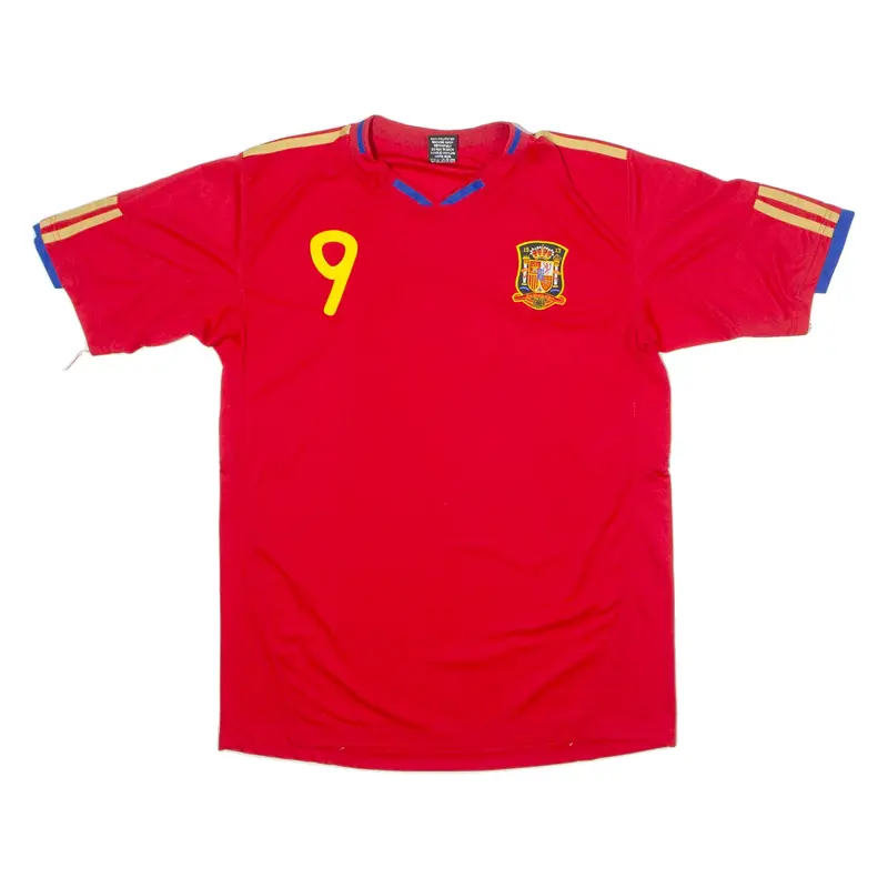 Spain #9 Torres Fan Mens Football Shirt Jersey Red ONE SIZE