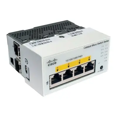 Cisco CMICR-4PT-RF | Catalyst 4 x Ports PoE+ 1000Base-T + 1 x Port 1GbE RJ-45 + 1 x Port Combo RJ-45/SFP Desk-Mountable Gigab...