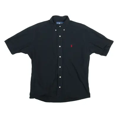 RALPH LAUREN Mens Plain Shirt Black S