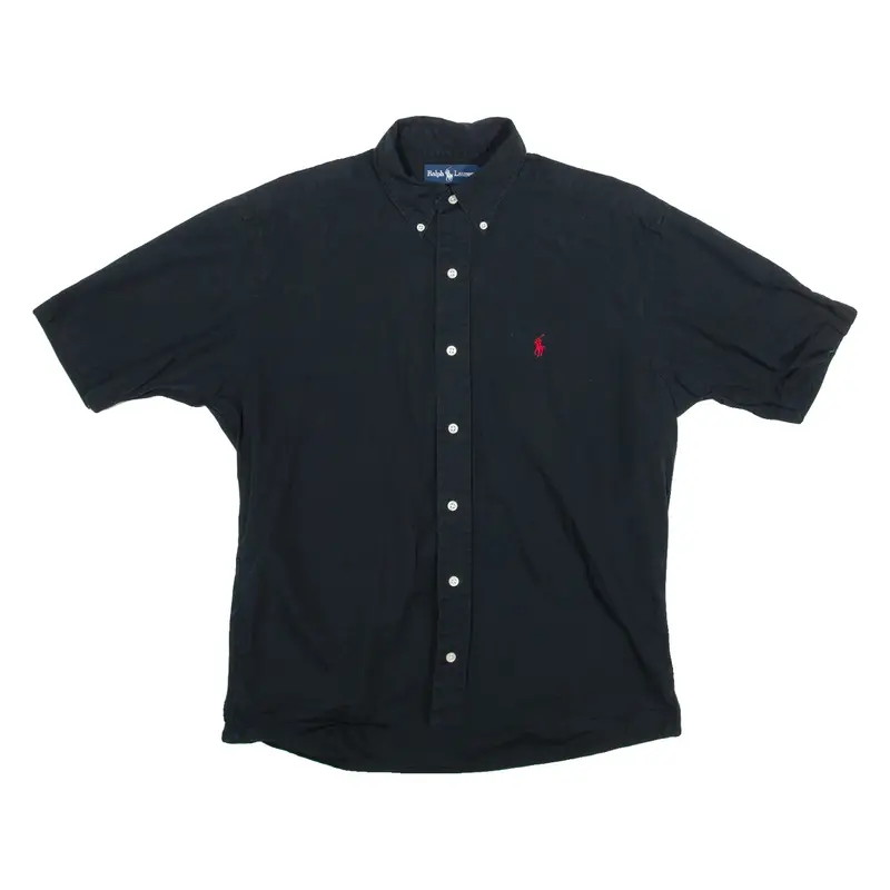 RALPH LAUREN Mens Plain Shirt Black S