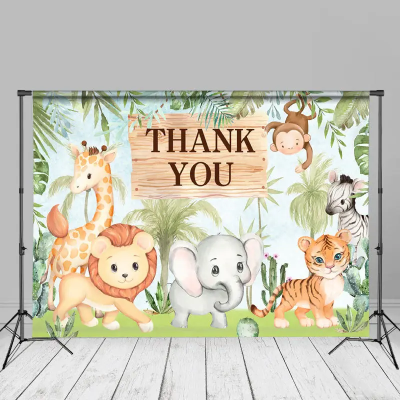 Safari Forest Animals Thank You Mothers Day Backdrop - Aperturee