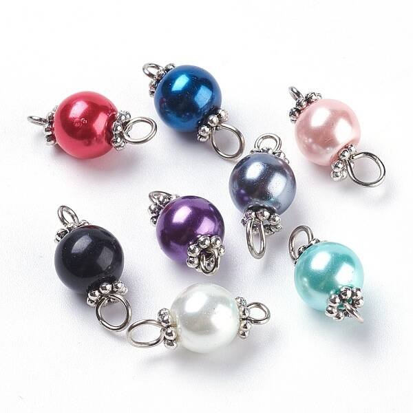 Pearlized Glass Pearl Links connectors