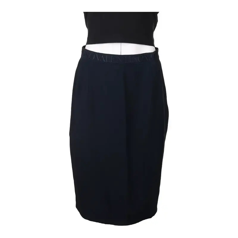 Valentino Midi Skirt - 24W UK 4 Navy Acetate