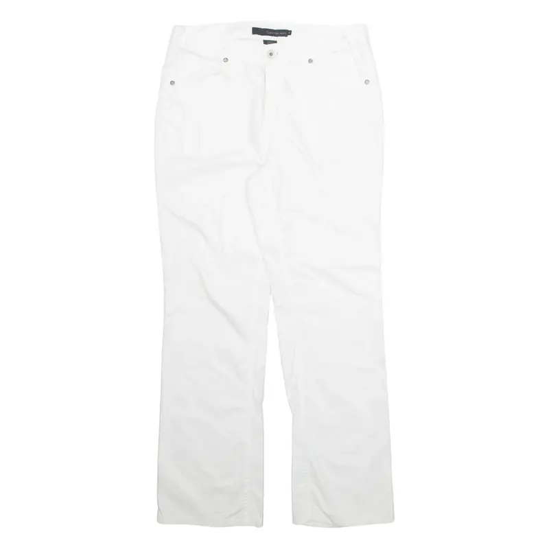 CALVIN KLEIN JEANS Womens Trousers White Regular Straight W32 L30
