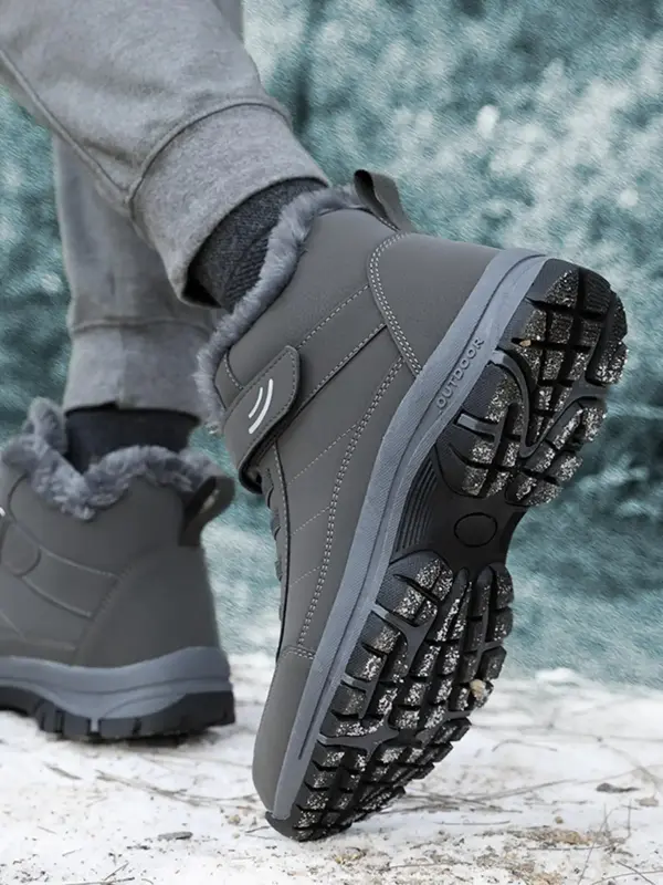 Women's Letter Pattern Velcro Design Snow Boots, Casual Warm Ankle Boots for Fall & Winter, Lightweight Comfortable Outdoor S...