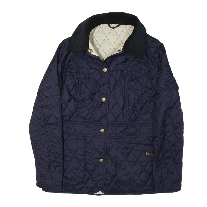 BARBOUR Lilly Fitted Liddesdale Quilted Jacket Blue Womens UK 10
