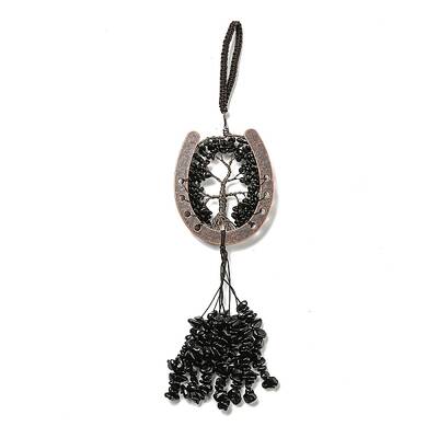 Natural Obsidian Chip Tree of Life Pendants Decoration