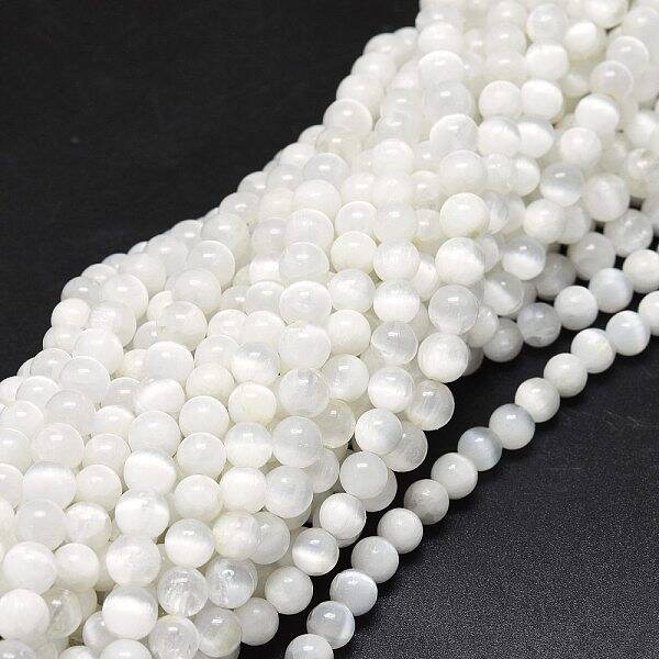 Natural Selenite Beads Strands