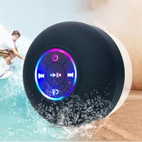 Waterproof Speaker - RGB & Cool Flashing Lights - Portable Wireless Sperker With Suction Cup,USB rechargeable Black Audio Blu...