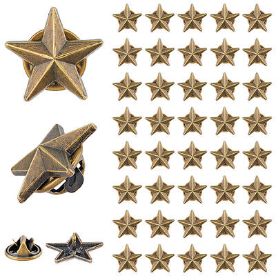 24Pcs Alloy Star Lapel Pin Brooches