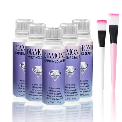 Needlework Accessories, 1 Set Professional Diamond Art Painting Sealant with Brush, DIY Diamond Arts Colorful Painting Tool f...