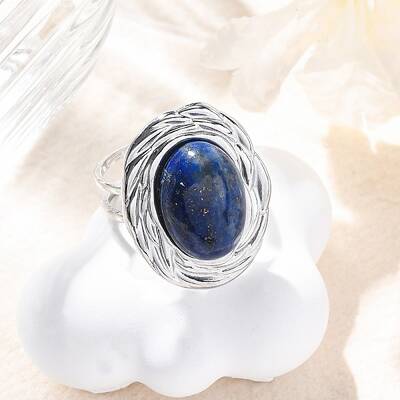 Oval Natural Lapis Lazuli Finger Rings