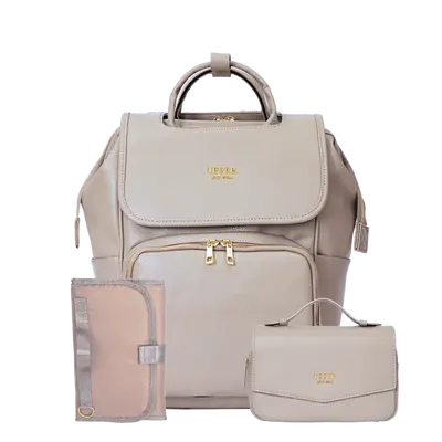 Leather Diaper Bag Backpack - La Madison™ II - Work & Play Commuter Backpack Gift Set (Limited Edition)