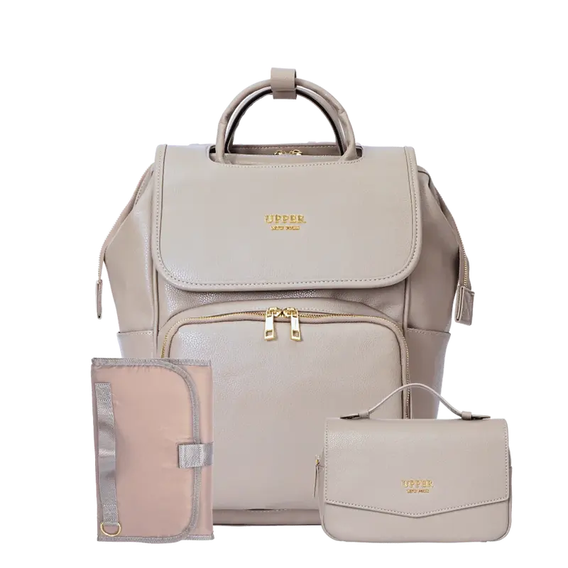 Leather Diaper Bag Backpack - La Madison™ II - Work & Play Commuter Backpack Gift Set (Limited Edition)