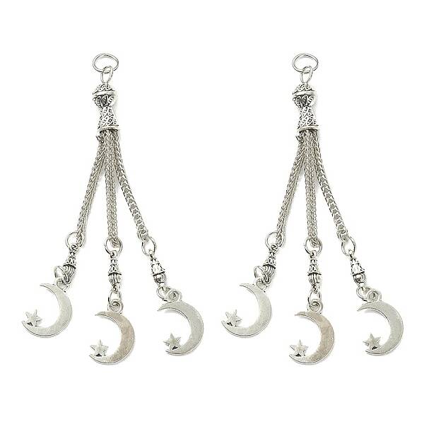Tibetan Style Alloy Feather Tassel Big Pendants