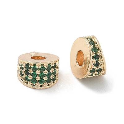 Brass Micro Pave Cubic Zirconia Spacer Beads