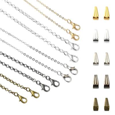50Pcs 10 Styles Iron Rolo Chains Necklaces Making