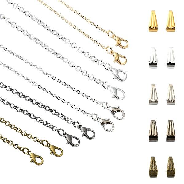 50Pcs 10 Styles Iron Rolo Chains Necklaces Making