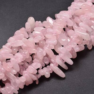 Natural Rose Quartz Nuggets Beads Strands