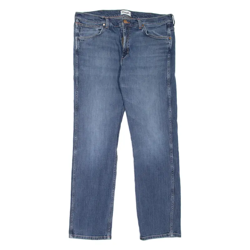 WRANGLER Greensboro Mens Jeans Blue Slim Straight Stone Wash W36 L31
