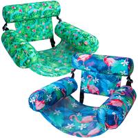 Inflatable Pool Floats Chairs Adult, 2 Pack Fabric Pool Chair Floats Adult, Pool Floats Seat for Pool Party Summer Water Fun