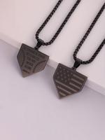 Baseball & Flag Pattern Pendant Necklace for Men & Women, Statement Necklace, Fashion Jewelry for Party, Daily Clothing Decor...