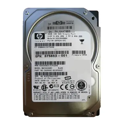 395924-001 HP 36GB 3Gb/s SAS 10000 2.5-Inch Hard Drive