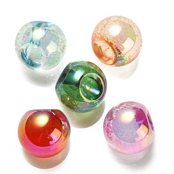 UV Plating Rainbow Iridescent Acrylic Beads