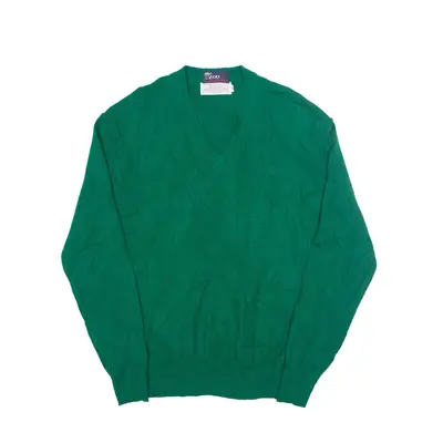 IZOD LACOSTE Jumper Green 90s Tight Knit V-Neck Boys XL