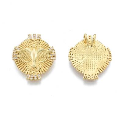 Brass Micro Pave Clear Cubic Zirconia Pendants