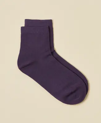 Women's Cotton Ankle Socks Fuji - Eggplant