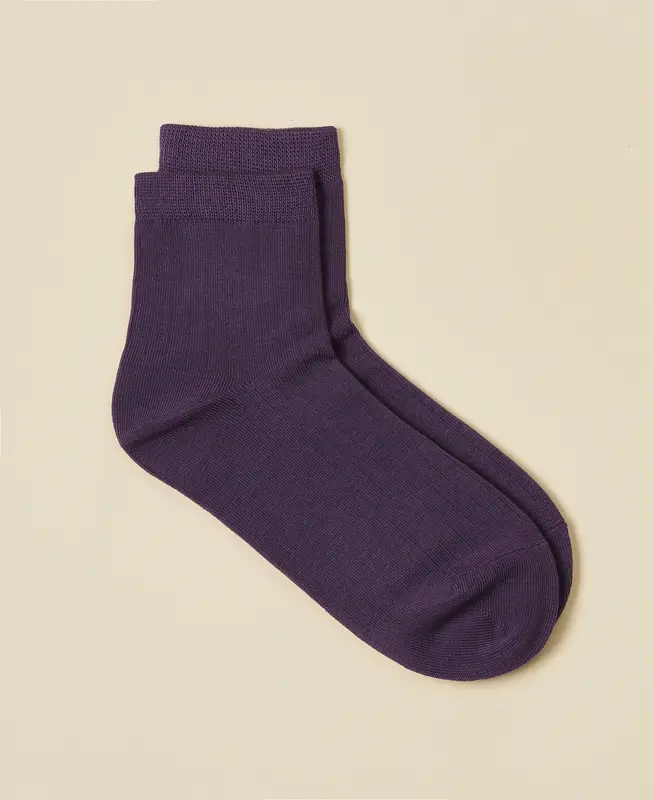 Women's Cotton Ankle Socks Fuji - Eggplant