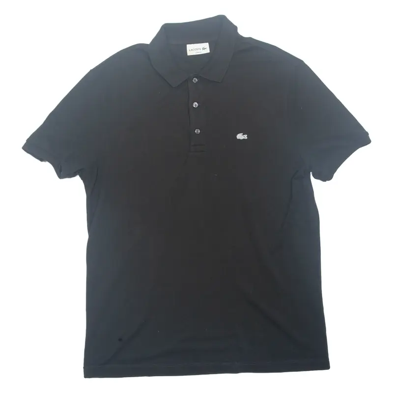 LACOSTE Slim Fit Mens Polo Shirt Black L