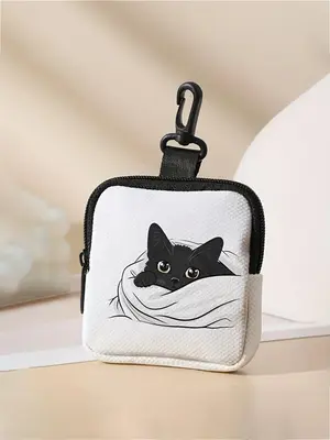 Cute Cat Pattern Coin Purse, 2024 New Style Multi-functional Storage Bag, Durable Polyester Coin Purse, Ideal Gift for Women ...