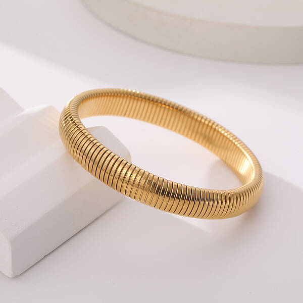 304 Stainless Steel Spring Bangles for Women Men