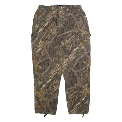 SHADOW BRANCH Cargo Mens Trousers Brown Relaxed Tapered W34 L32