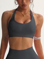 Women's Solid Color Sports Bra, Breathable Comfortable Sports Bra, Ladies Sportswear for Indoor Outdoor Wear,  Gym Clothing